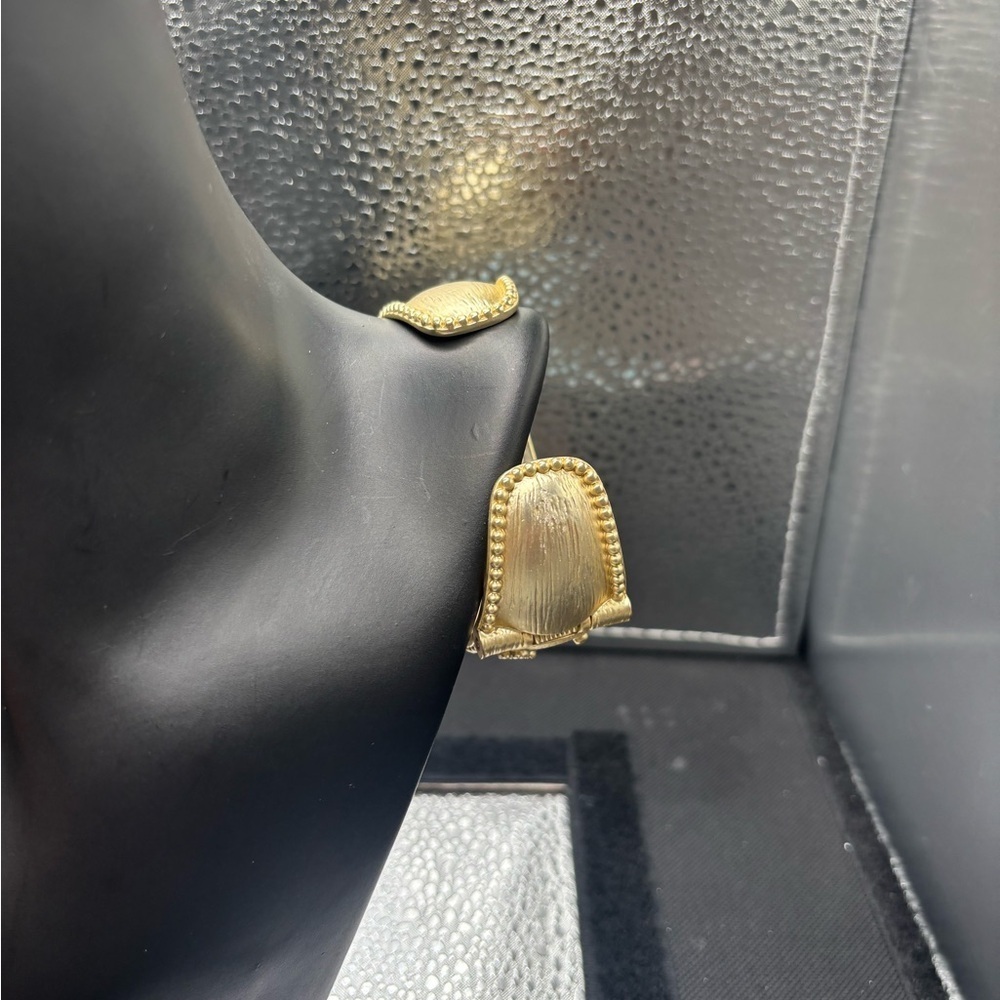 Gold Textured Cuff Bangle - Picture 3 of 4